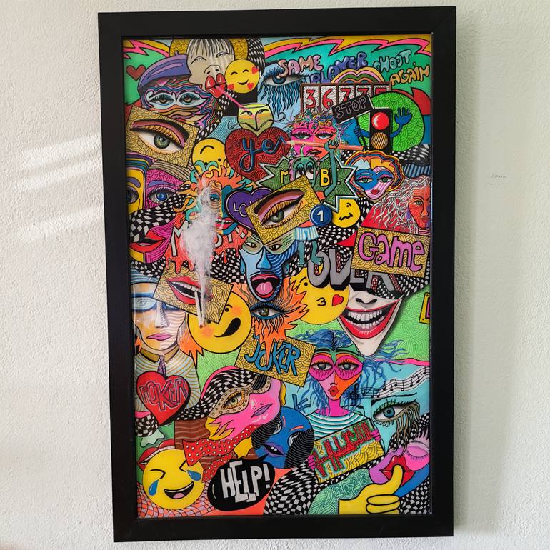 Original Pop Art Cartoon Painting by Jean-Humbert Savoldelli