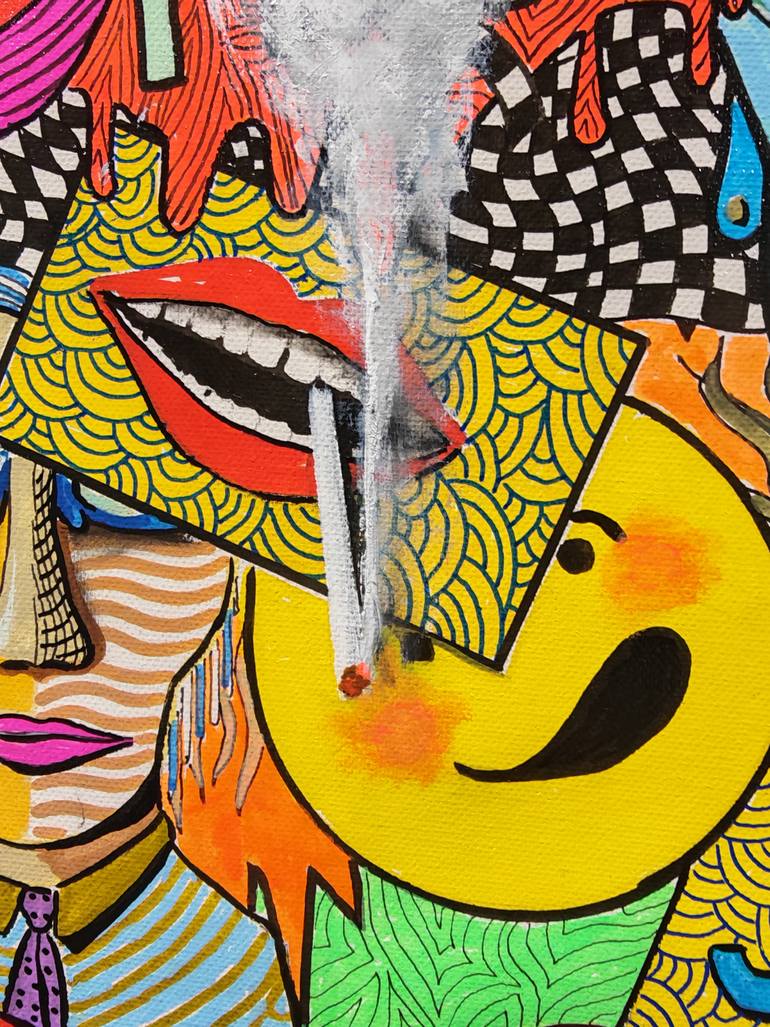 Original Pop Art Cartoon Painting by Jean-Humbert Savoldelli