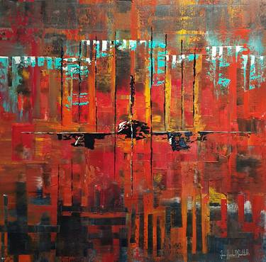 Print of Abstract Expressionism Airplane Paintings by jean-humbert savoldelli