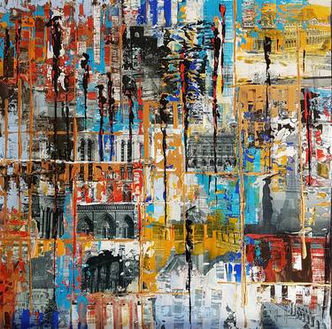 Print of Abstract Cities Paintings by jean-humbert savoldelli