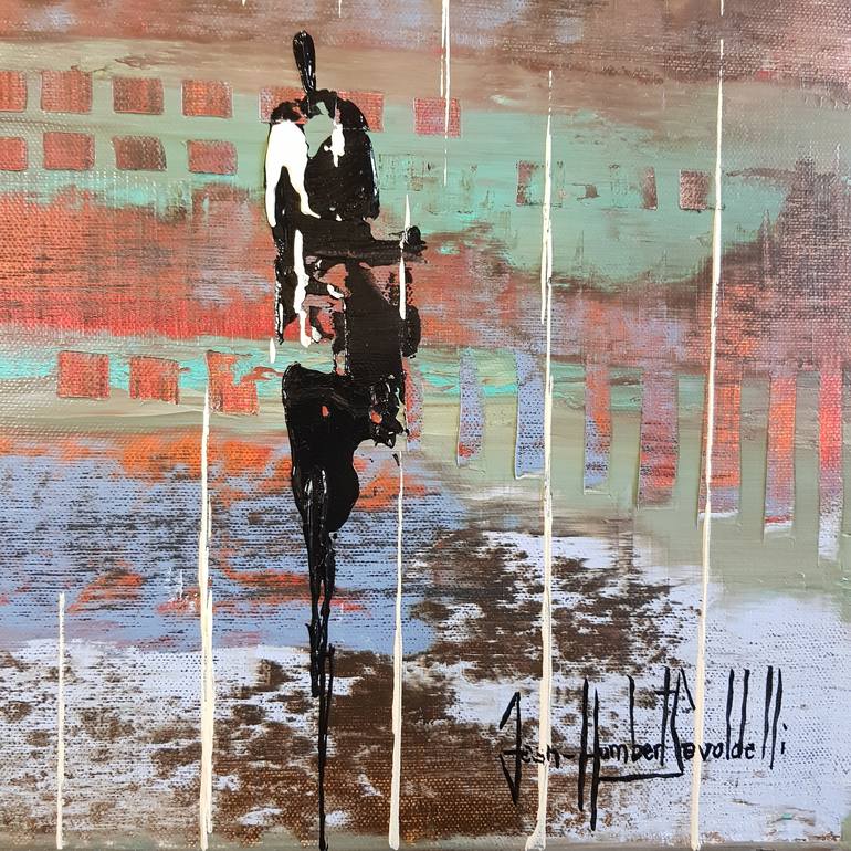 Original Abstract Expressionism Cities Painting by jean-humbert savoldelli