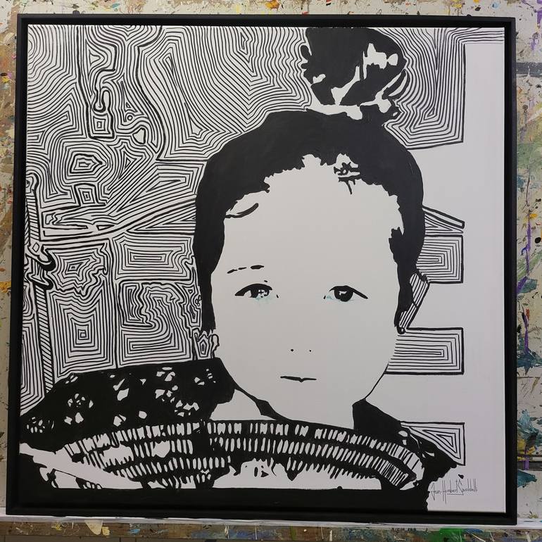 Original Expressionism Portrait Painting by Jean-Humbert Savoldelli