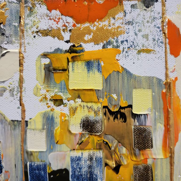 Original Abstract Cities Painting by jean-humbert savoldelli