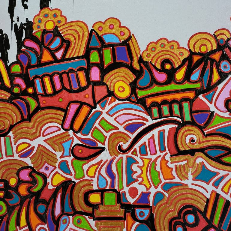 Original Abstract Expressionism Abstract Painting by Jean-Humbert Savoldelli