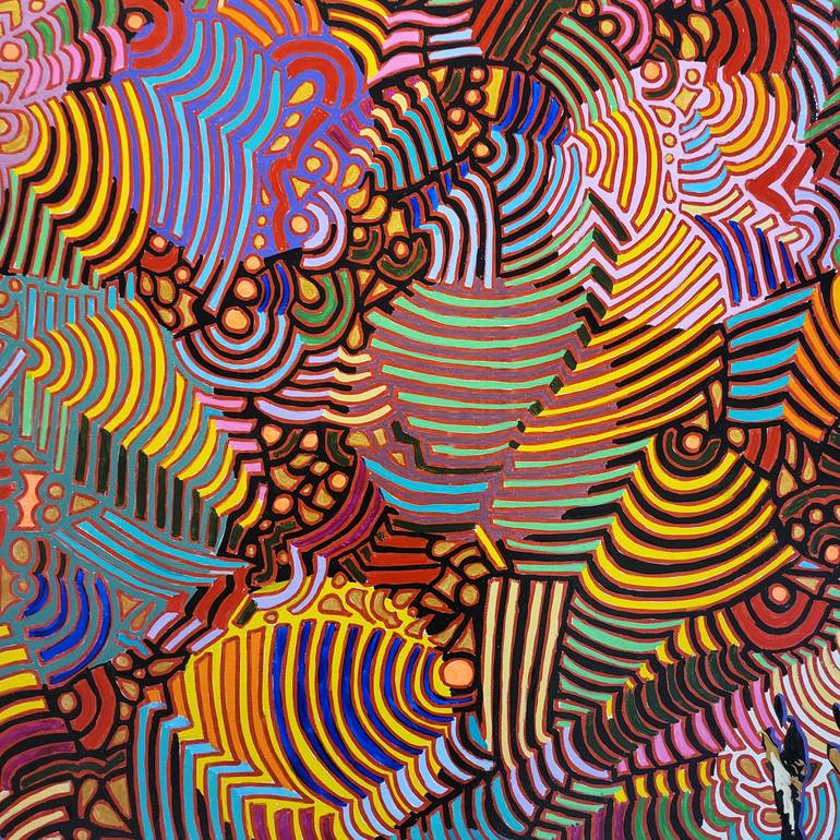 Original Abstract Expressionism Abstract Painting by Jean-Humbert Savoldelli