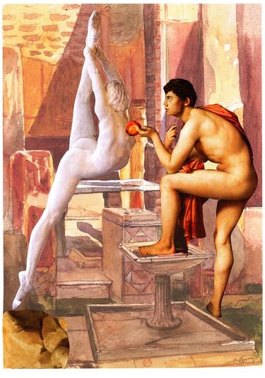 Original Fine Art Classical mythology Collage by alain clément
