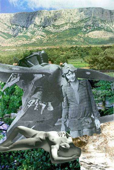 Original Conceptual Airplane Collage by alain clément
