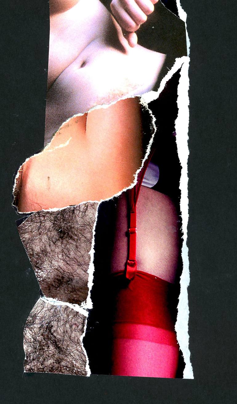 Original Conceptual Erotic Collage by Alain Clément