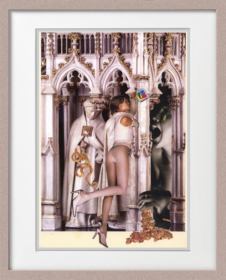 Original Conceptual Religion Collage by Alain Clément