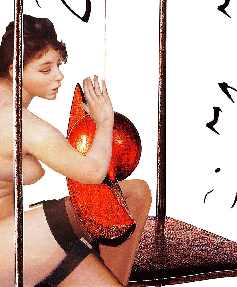 Original Figurative Erotic Collage by alain clément