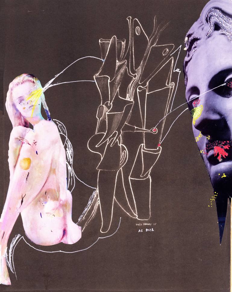 Original Dada Fantasy Collage by Alain Clément