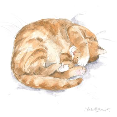 Original Figurative Cats Drawings by ISABELLE BRENT 