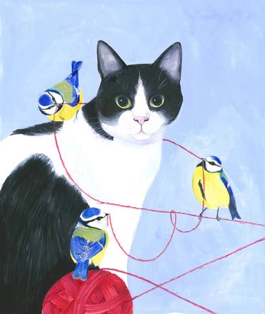 Print of Figurative Cats Paintings by ISABELLE BRENT