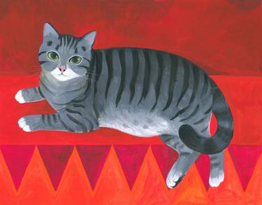 Original Cats Paintings by ISABELLE BRENT