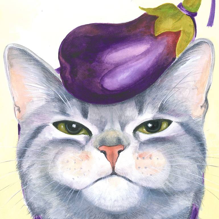 Original Contemporary Cats Painting by Isabelle Brent 