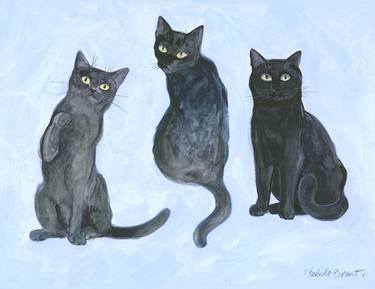 Original Fine Art Cats Paintings by ISABELLE BRENT