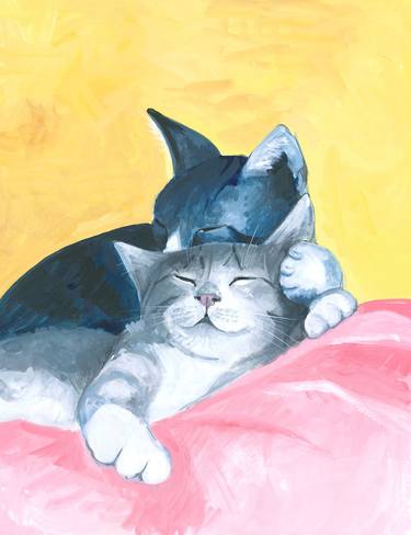 Original Modern Cats Paintings by ISABELLE BRENT