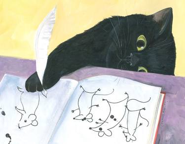Print of Fine Art Cats Paintings by ISABELLE BRENT
