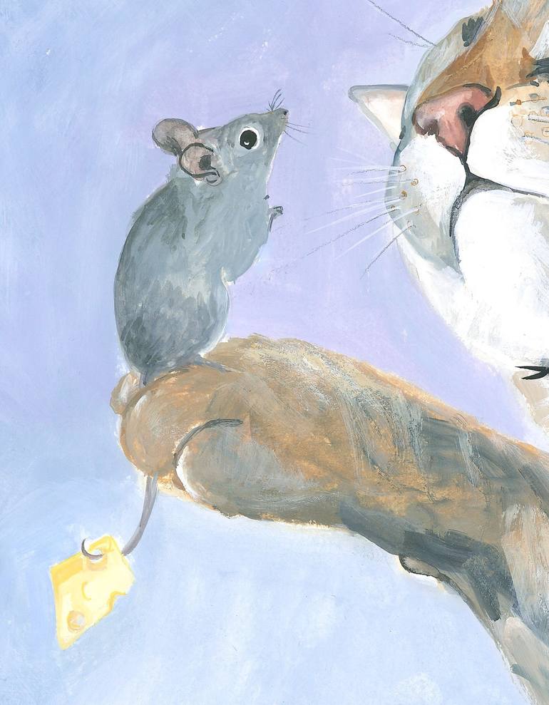 Original Fine Art Cats Painting by ISABELLE BRENT 