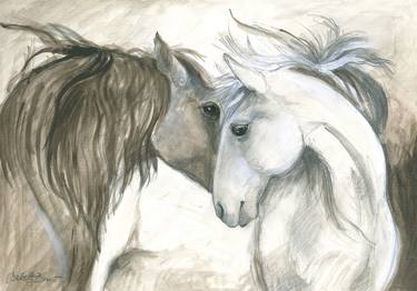 Print of Figurative Horse Drawings by ISABELLE BRENT