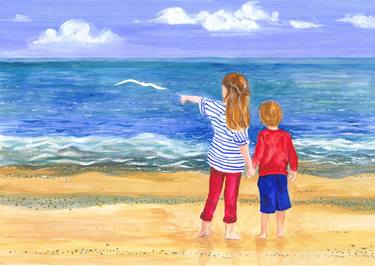 Print of Figurative Beach Paintings by ISABELLE BRENT