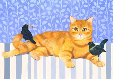 Original Illustration Cats Paintings by ISABELLE BRENT