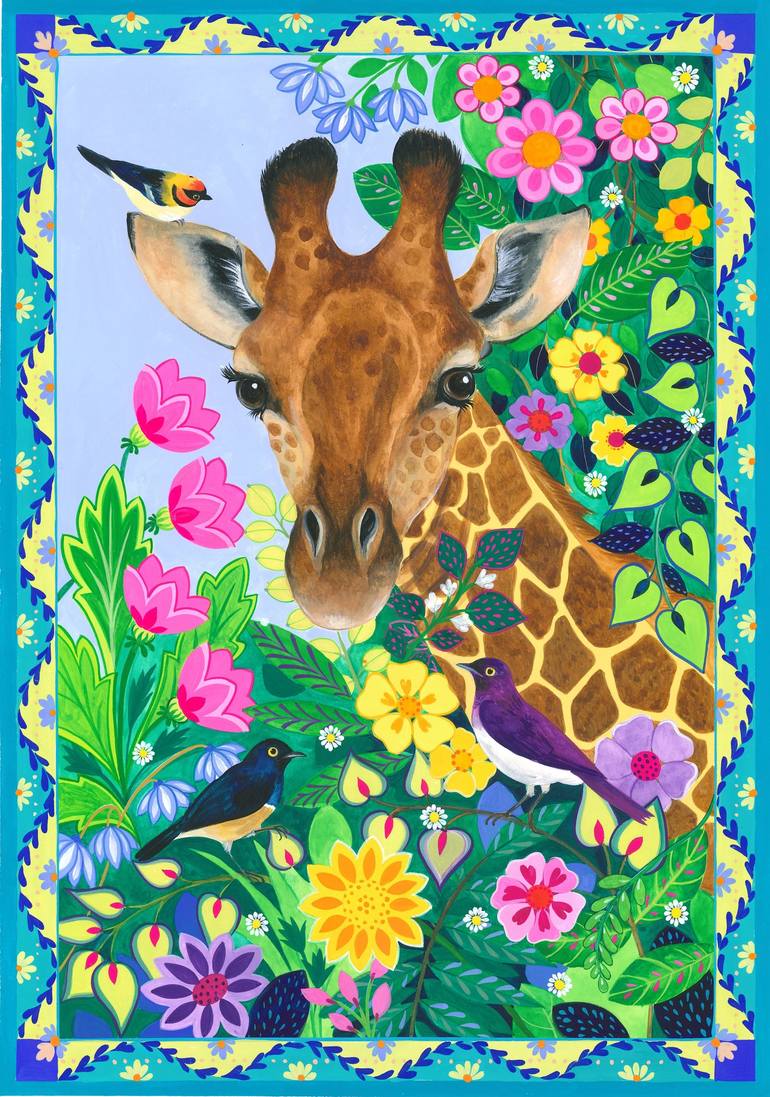 Jungle Giraffe Painting by ISABELLE BRENT | Saatchi Art