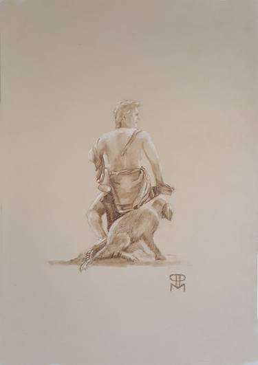 Original Figurative Classical mythology Drawings by Paul Patrick Martin