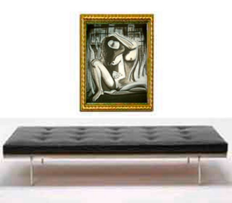 Original Abstract Women Drawing by Lee Wilde