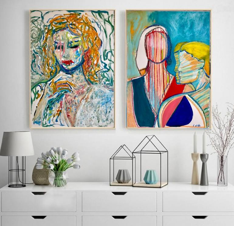 Original Abstract Women Painting by Lee Wilde
