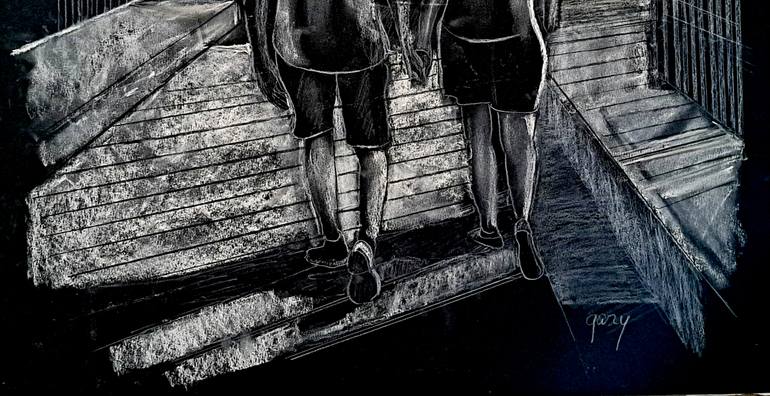 Original Realism People Drawing by Gary Kirkpatrivck