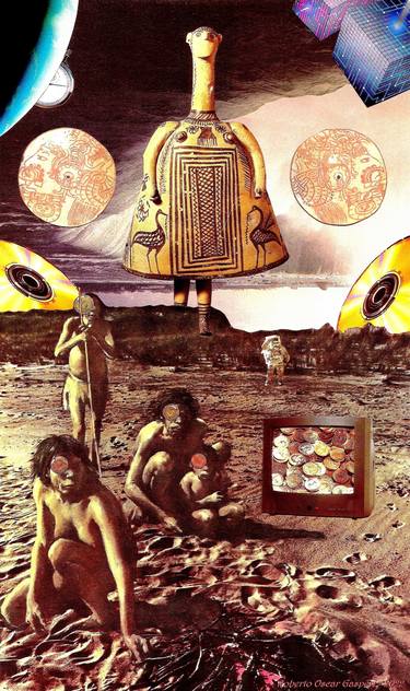 Original World Culture Collage by Roberto Oscar Gasperi