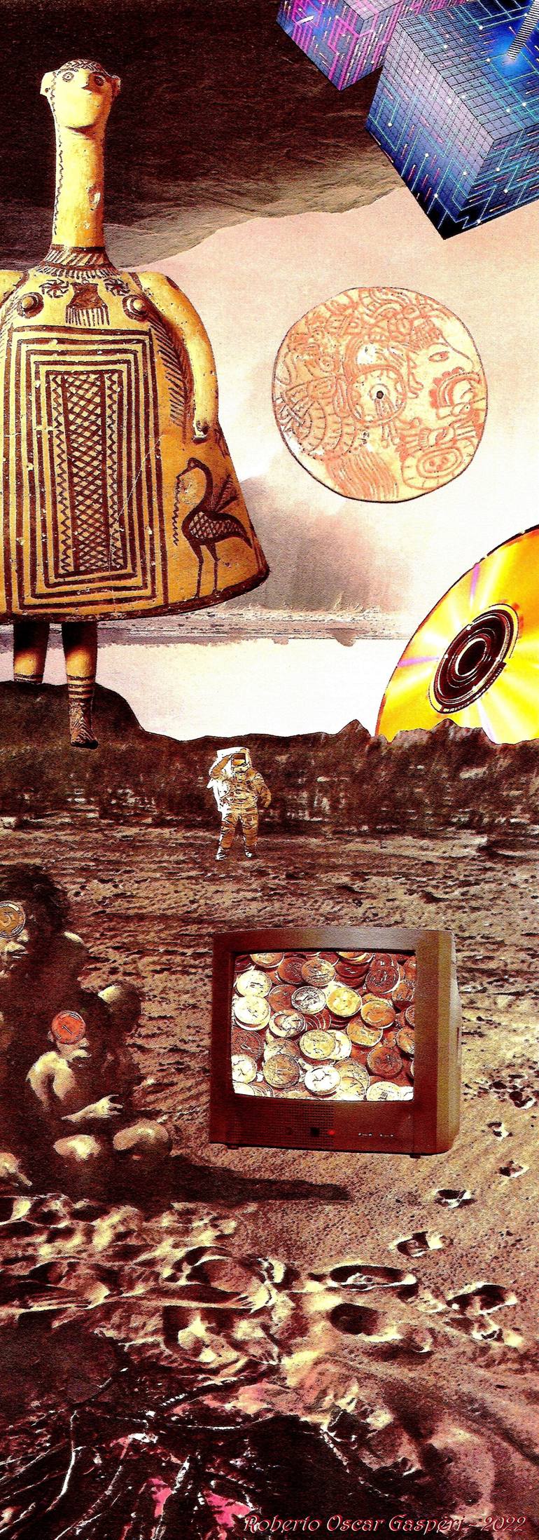 Original Conceptual Other Collage by Roberto Oscar Gasperi