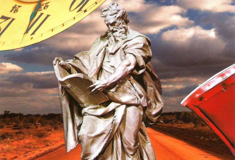 Original Conceptual Pop Culture/Celebrity Collage by Roberto Oscar Gasperi