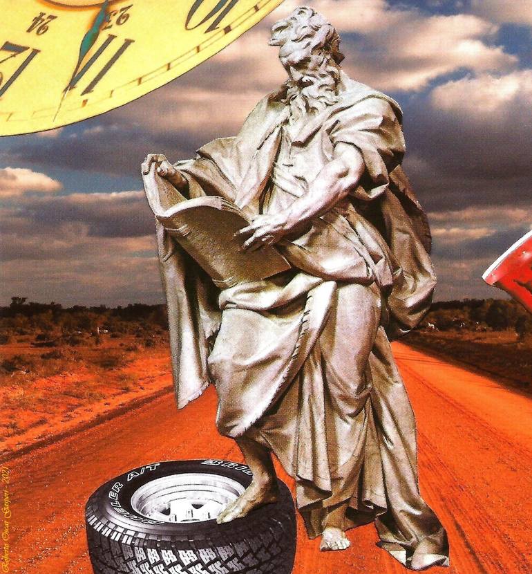 Original Conceptual Pop Culture/Celebrity Collage by Roberto Oscar Gasperi