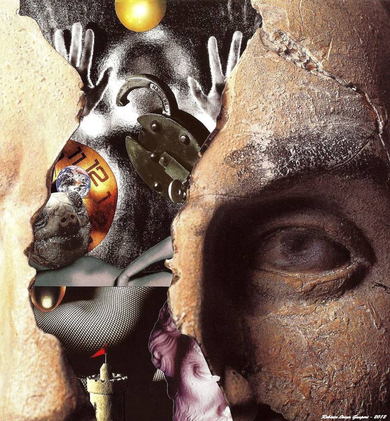 Original Surrealism People Collage by Roberto Oscar Gasperi