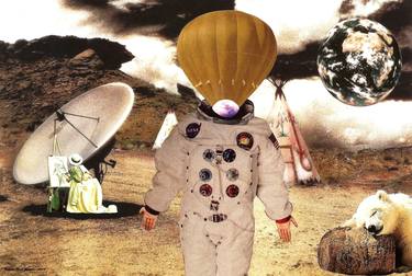 Original Surrealism Outer Space Collage by Roberto Oscar Gasperi