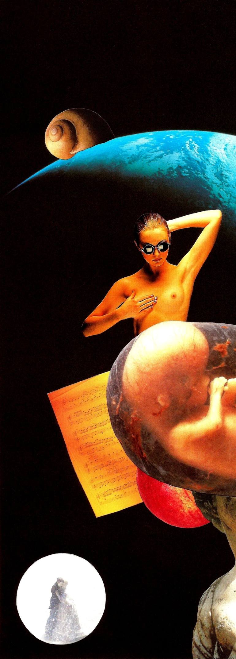 Original Surrealism Nude Collage by Roberto Oscar Gasperi