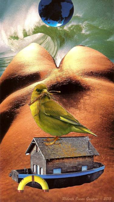 Original Surrealism Nude Collage by Roberto Oscar Gasperi