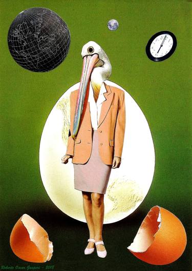 Original Surrealism Travel Collage by Roberto Oscar Gasperi