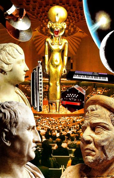 Original Surrealism Classical mythology Collage by Roberto Oscar Gasperi