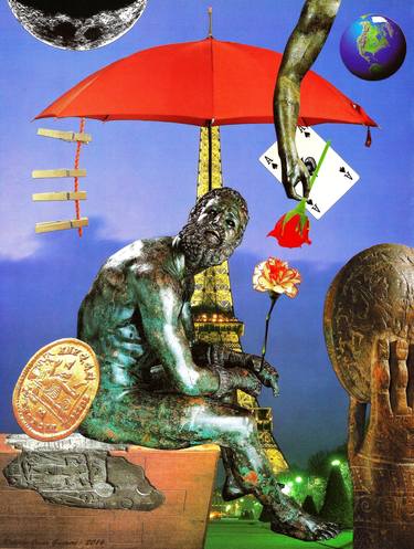 Original Surrealism Classical mythology Collage by Roberto Oscar Gasperi