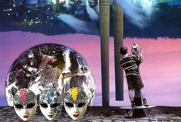 Original Surrealism People Collage by Roberto Oscar Gasperi