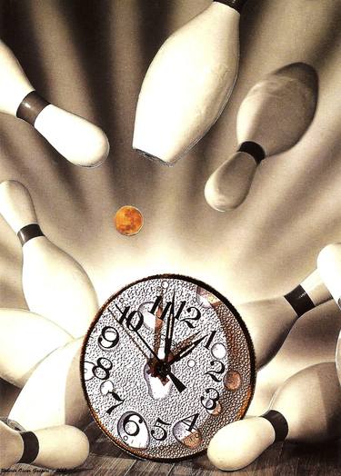 Original Surrealism Time Collage by Roberto Oscar Gasperi