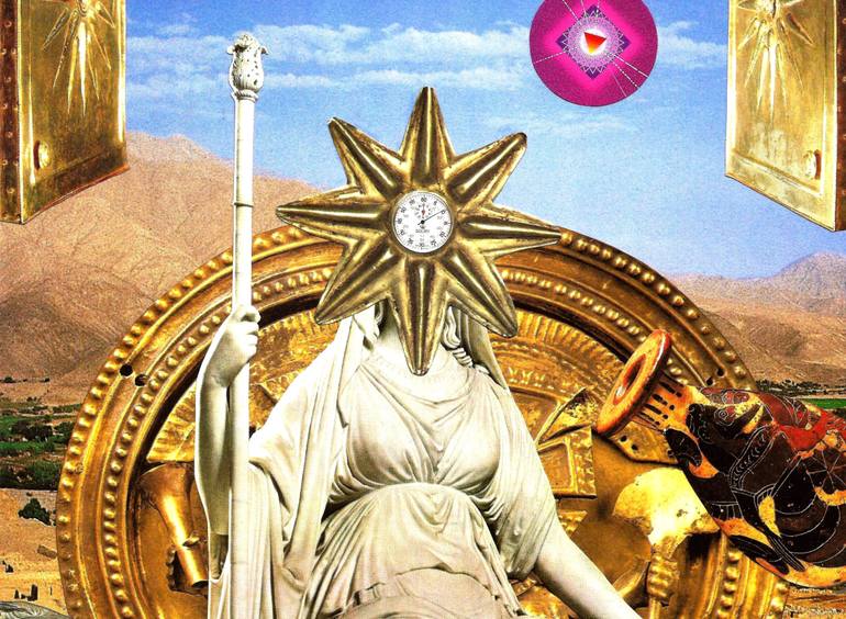 Original Conceptual Pop Culture/Celebrity Collage by Roberto Oscar Gasperi