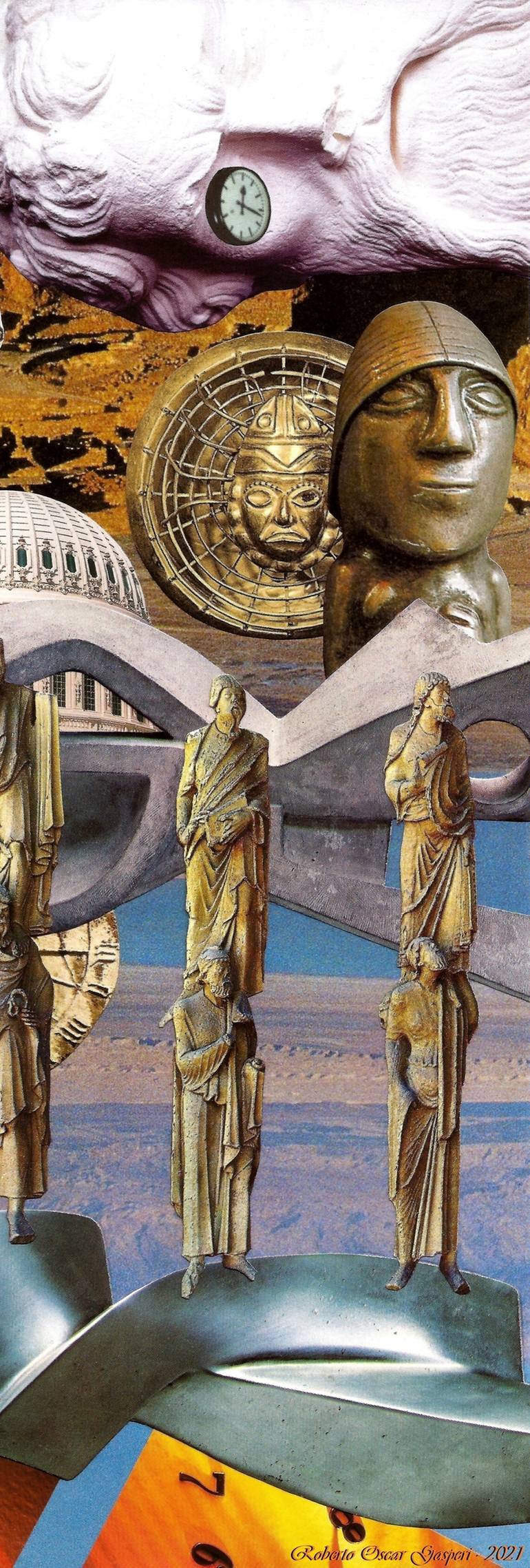 Original Conceptual World Culture Collage by Roberto Oscar Gasperi