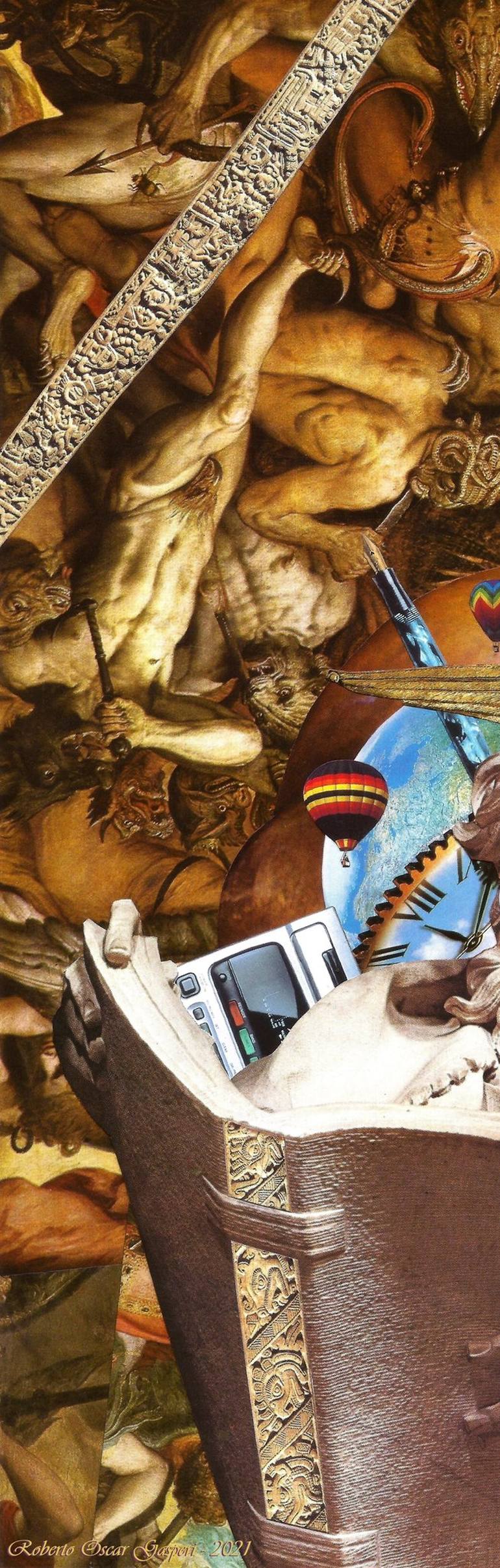 Original Conceptual World Culture Collage by Roberto Oscar Gasperi