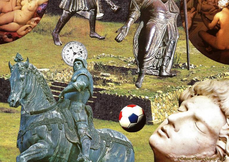 Original Conceptual World Culture Collage by Roberto Oscar Gasperi