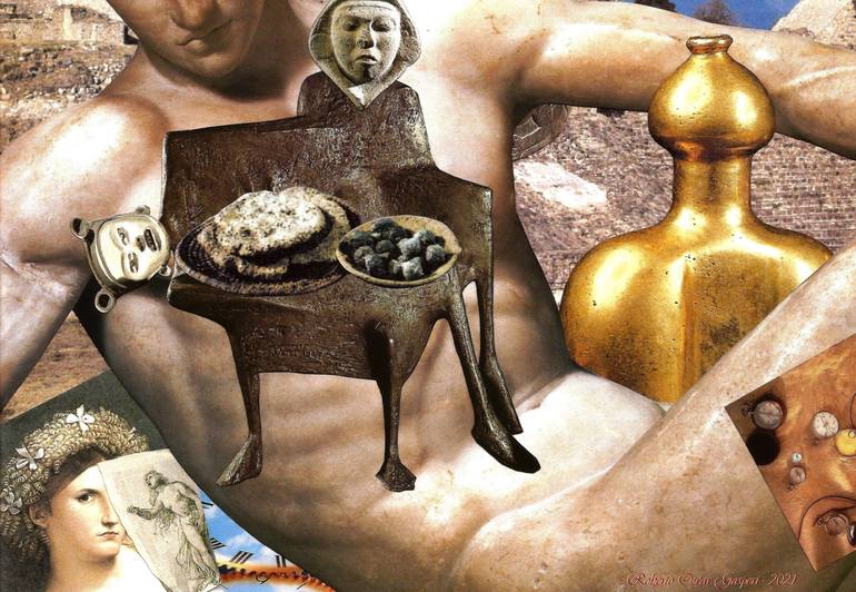 Original Conceptual World Culture Collage by Roberto Oscar Gasperi