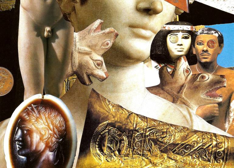 Original Conceptual World Culture Collage by Roberto Oscar Gasperi